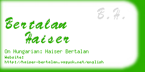 bertalan haiser business card